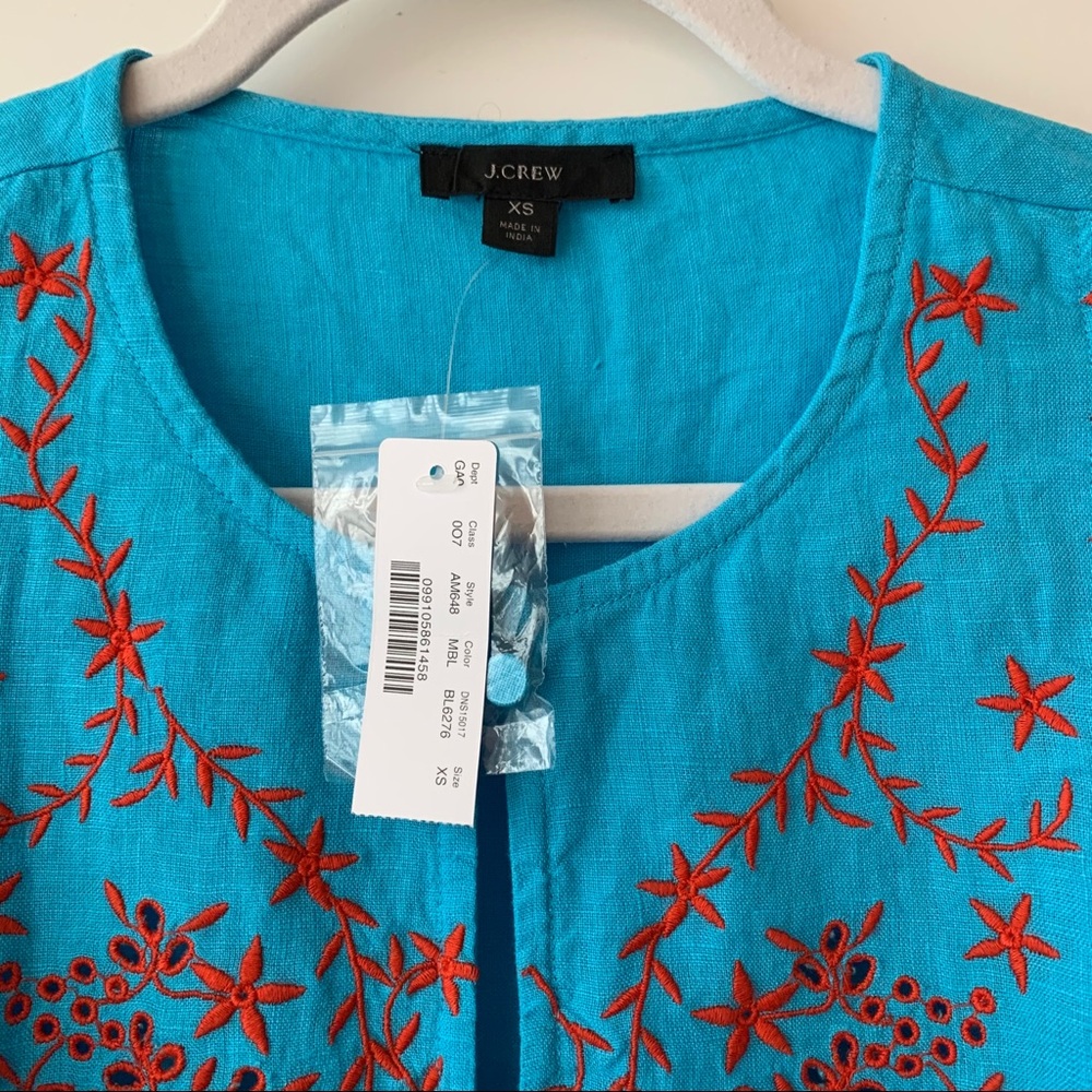 J.Crew Embroidered linen tunic - Picture 5 of 5